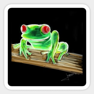 crazy frog in wild night Sticker